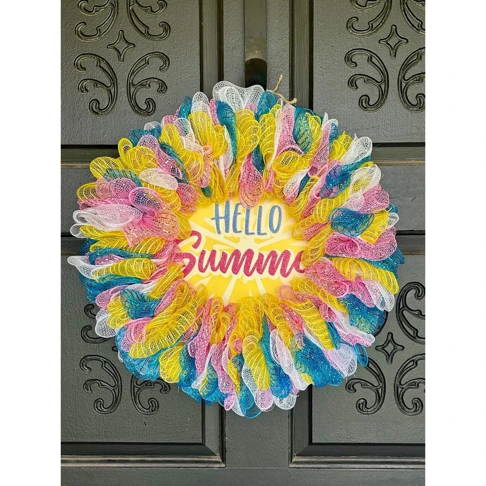 Hello Summer Door, Deck, Pool, Cruise Wreath